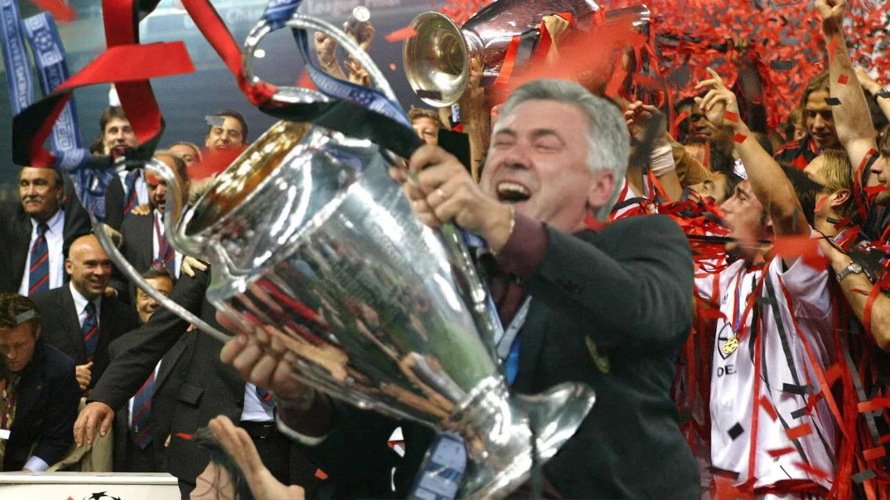 Carlo Ancelotti gano la UEFA Champions League temporada 2002-2003 con el AC Milan