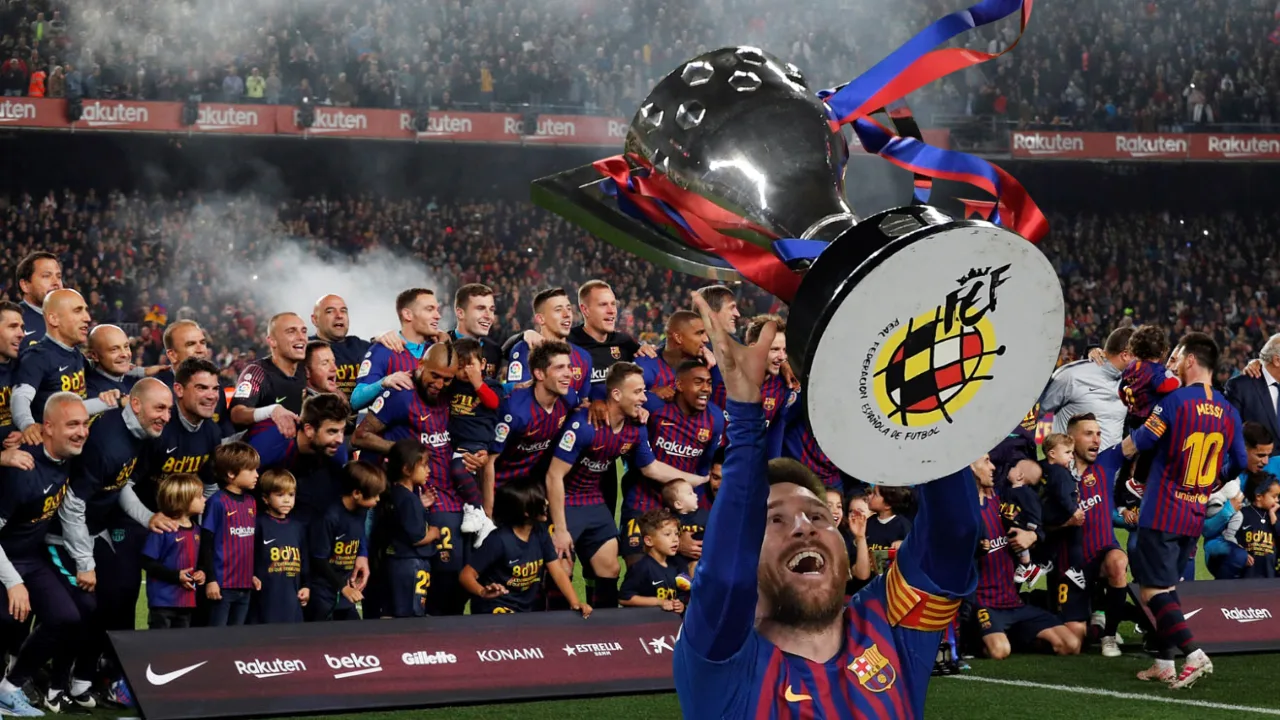 Lionel Messi campeon de LaLiga de España 2014-2015 con el FC Barcelona
