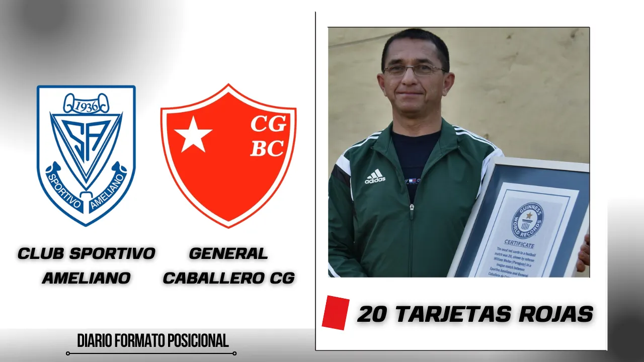 Arbitro William Weiler sanciono con 20 tarjetas rojas a los jugadores del partido entre el Club Sportivo Ameliano vs Caballero 
