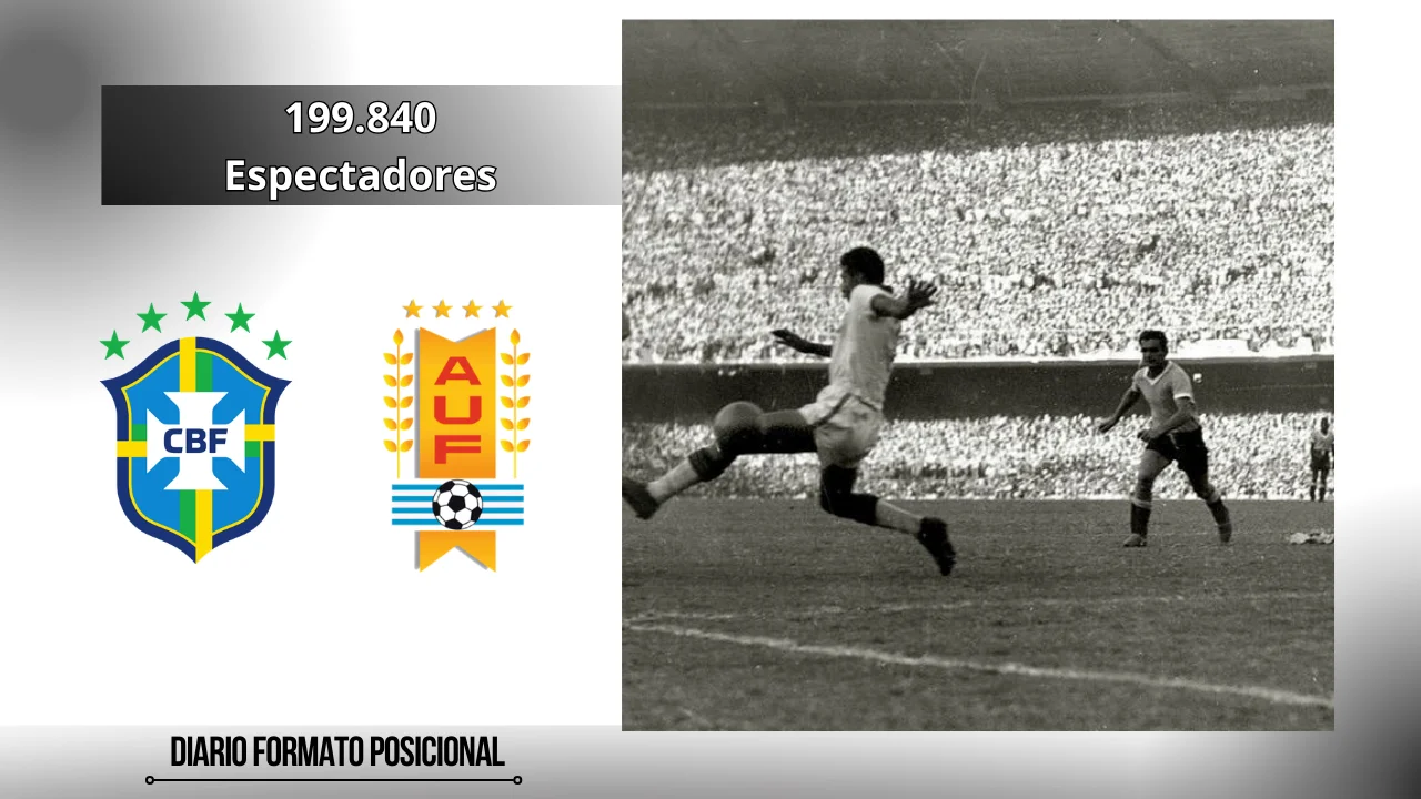 Brasil vs Uruguay partido con 199.840 Espectadores