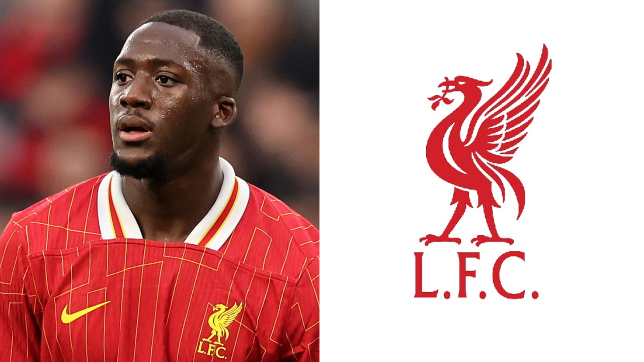 Ibrahima Konaté celebra con Liverpool tras ganar la Premier League